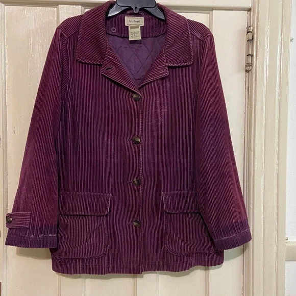 L.L.Bean‎ women’s vintage corduroy purple jacket size Medium P - Picture 2 of 11